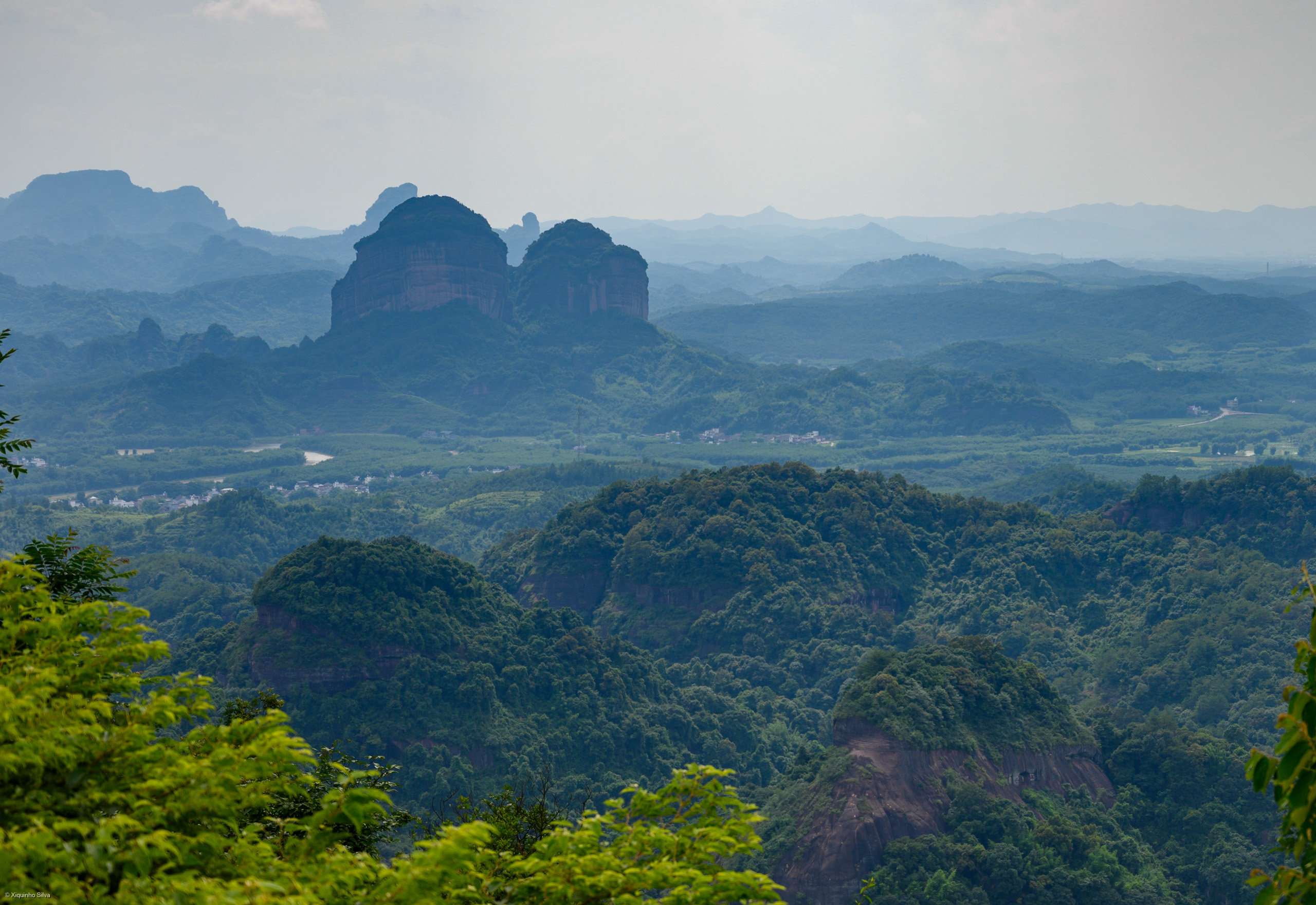 The red sandstone mountains of Danxiashan in Shaoguan, Guangdong