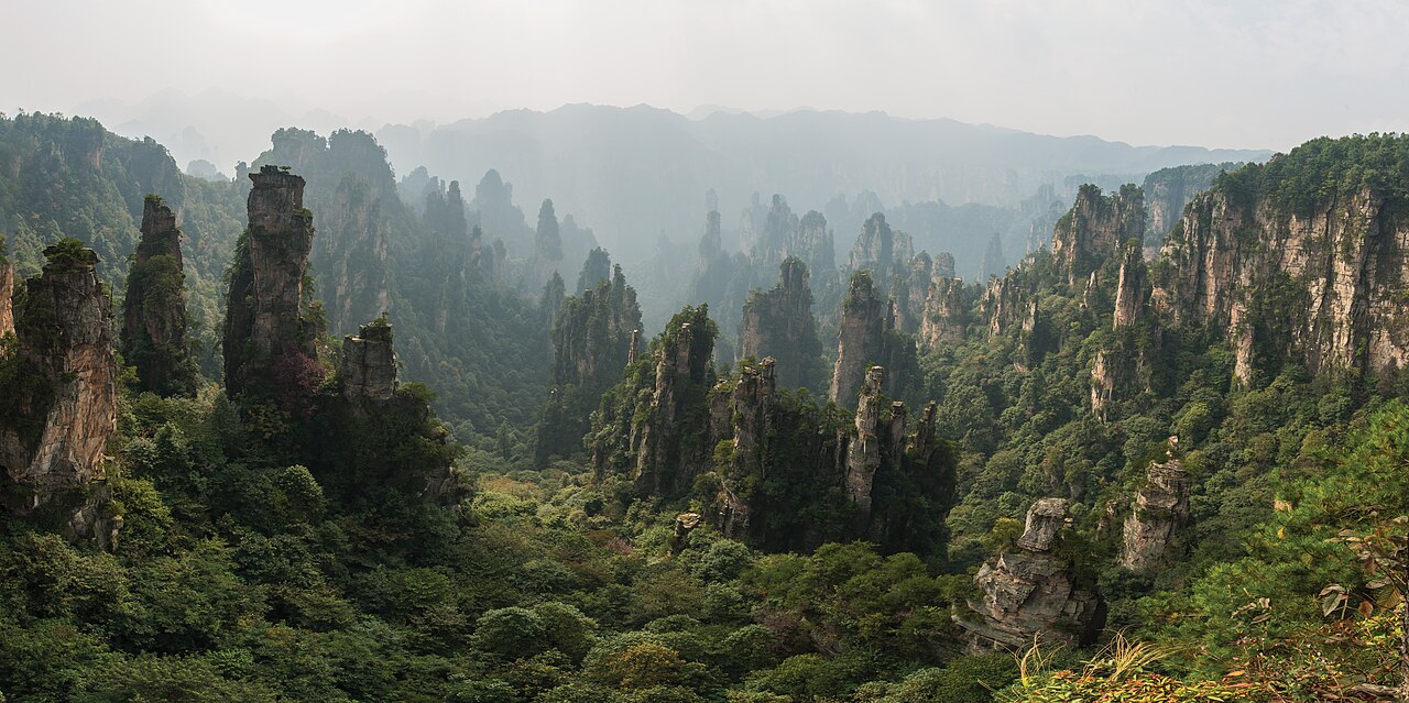 The sandstone mountains of Zhangjiajie